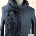 Echarpe Mohair Homme Noir 1,40m