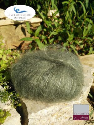 Pelote Mohair et Soie Kaki - Mohair des fermes de France