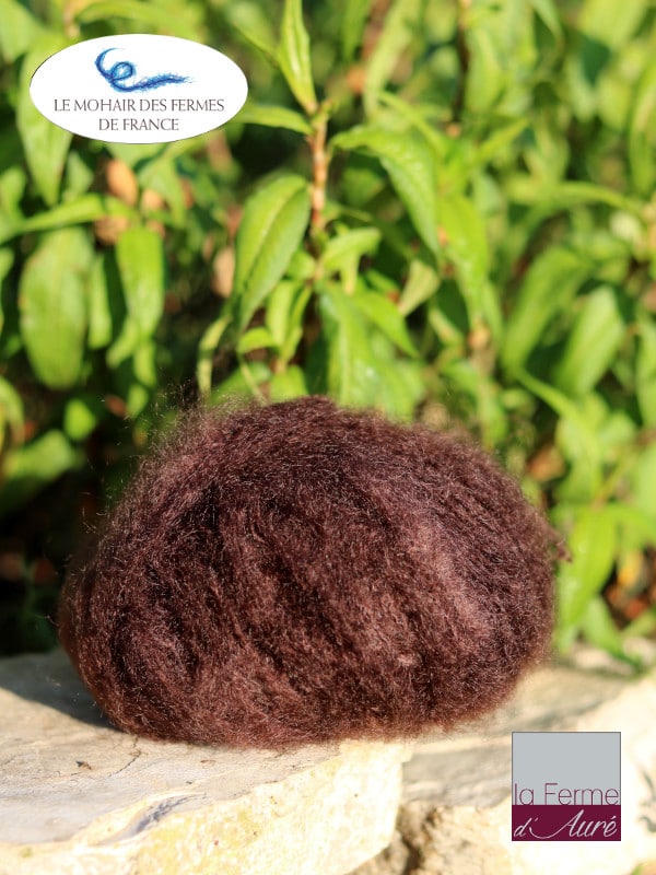 Laine Mohair Marron Chocolat- Mohair des fermes de France