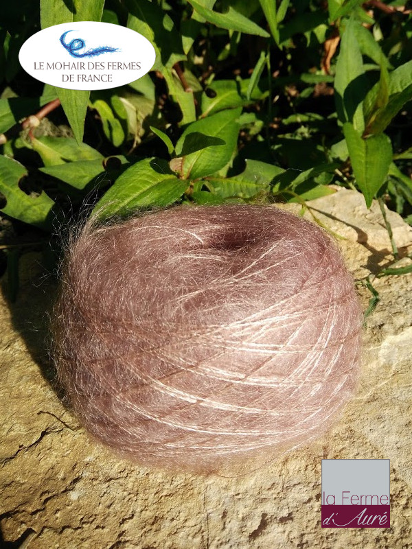 Mohair et Soie Beige rosé Fil Plume - Mohair des fermes de France