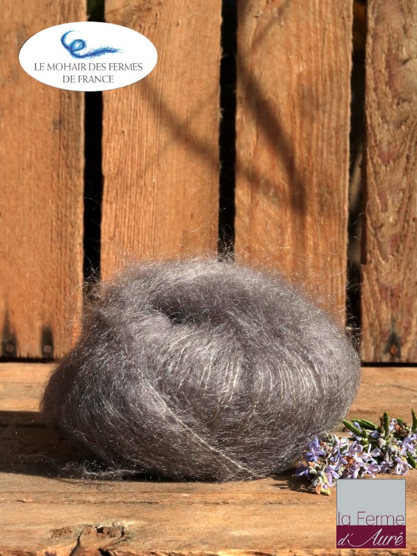 Laine Mohair et Soie Taupe Fermes de France