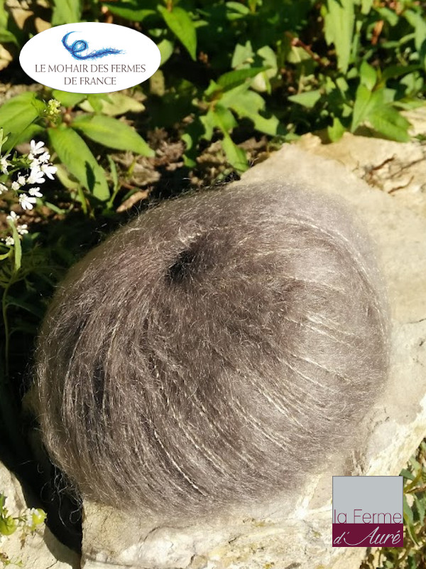 Laine Mohair et Soie Taupe - Mohair des fermes de France