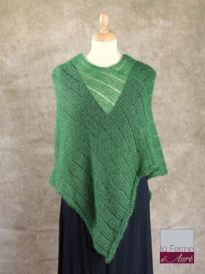 Poncho Mohair Soie Riviera coloris Vert Bouteille par la Ferme d'Auré - 1