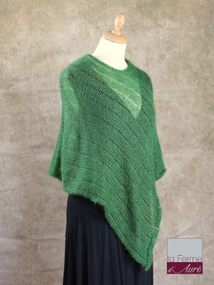 Poncho Mohair Soie Riviera coloris Vert Bouteille par la Ferme d'Auré - 2