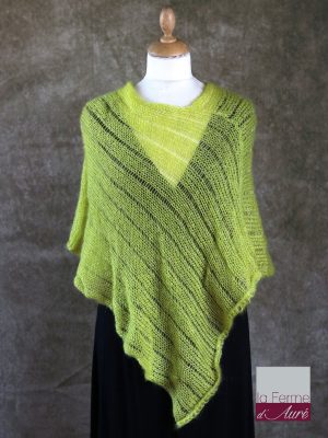 Poncho Mohair Soie Riviera coloris Jaune Absinthe par la Ferme d'Auré - 1