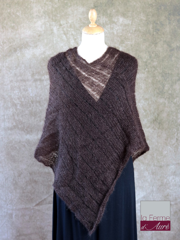 Poncho Mohair Soie Riviera coloris Chocolat par la Ferme d'Auré - 1