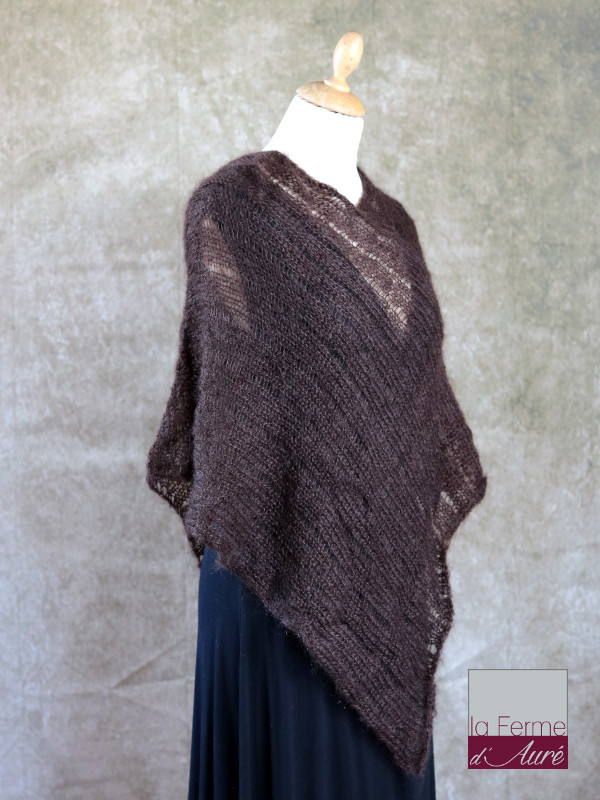 Poncho Mohair Soie Riviera coloris Chocolat par la Ferme d'Auré - 2