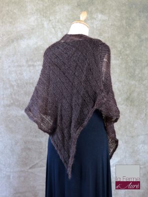 Poncho Mohair Soie Riviera coloris Chocolat par la Ferme d'Auré - 3