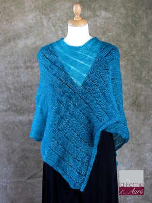 Poncho Mohair Soie Riviera coloris Lagon par la Ferme d'Auré - 1