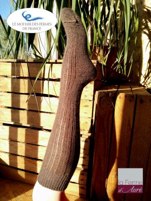 Chaussettes chaudes en mohair de France Marron