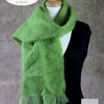 Echarpe mohair et soie Vert anis Petit modele - Mohair Ferme d'Auré