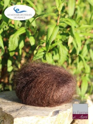 Laine Mohair et Soie Marron Chocolat - Mohair des fermes de France