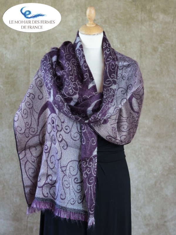 Etole Mohair Luxe effet cachemire Violet Gris