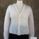 Gilet Mohair et Soie Femme Ecru