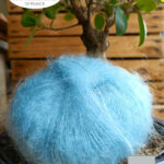 Laine Mohair et Soie Bleu Baltique - Mohair des Fermes de France