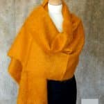 Etole Femme Mohair et Soie Jaune Maïs - Mohair Ferme d'Auré
