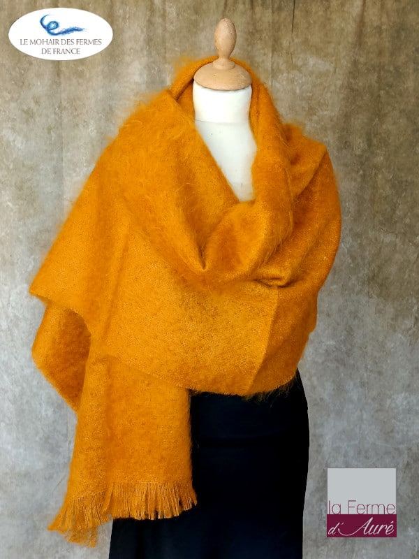 Etole Femme Mohair et Soie Jaune Maïs - Mohair Ferme d'Auré