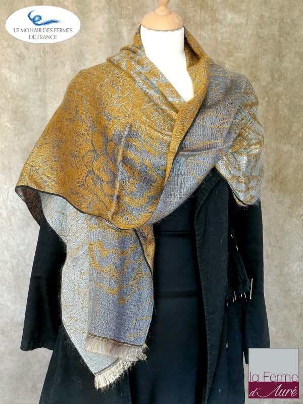 Etole Mohair Luxe effet cachemire Gris Or -2