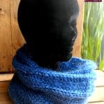 Tour de cou Homme tricot Mohair -Snood Homme Mohair de France - Bleu Jeans'