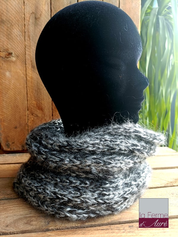 Tour de cou Homme - Snood Homme Tricot Mohair - Chocolat-Maïs