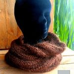 Tour de cou Homme tricot Mohair -Snood Homme Mohair de France Chocolat