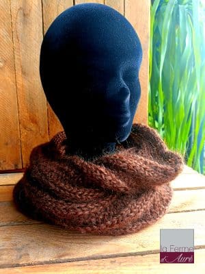 Tour de cou Homme tricot Mohair -Snood Homme Mohair de France Chocolat