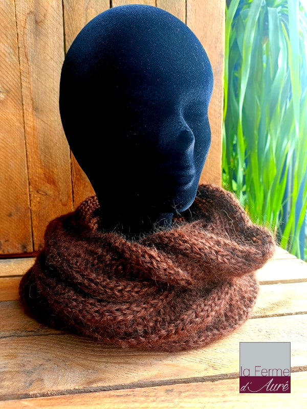 Snood tricoté ecru femme