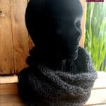 Tour de cou Homme tricot Mohair -Snood Homme Mohair de France - Noir