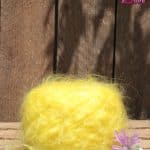 Laine Mohair et Soie coloris Jaune Mimosa. Mohair des Ferme de France par la Ferme d'Auré