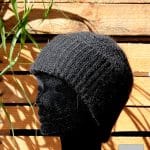 Bonnet en laine mohair pour femme coloris noir. Mohair des Fermes de France par la Ferme d'Auré