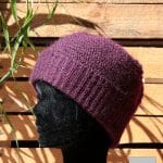 Bonnet en laine mohair pour femme coloris Prune. Mohair des Fermes de France par la Ferme d'Auré