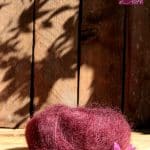 Laine Mohair et Soie coloris Lie de Vin. Mohair des Ferme de France par la Ferme d'Auré