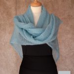 Chale mohair et soie Bleu Baltique - Mohair Ferme d'Auré -1