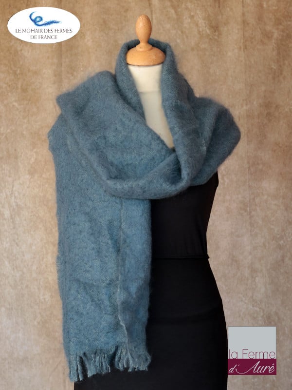 Grande Echarpe mohair et soie Ecume - Mohair Ferme d'Auré