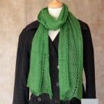 écharpe mohair et soie Vert Avocat ferme d'Auré - Mohair de France -2