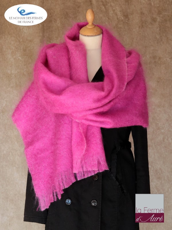 etole-femme-laine-mohair-soie-rose