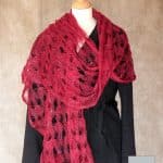 etole femme laine mohair et soie Rouge 2- Mohair de France