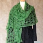 etole femme laine mohair et soie Vert Avocat