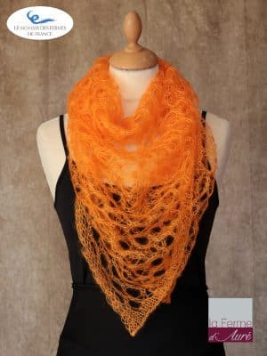 Echarpe mohair et soie foulard Mangue par la Ferme d'Auré