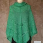 Poncho Mohair et Soie Vert Chlorophile modele Sik par la Ferme d'Auré - 1