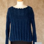 Pull Mohair et Soie Femme Bleu Nuit, modele Nairobi