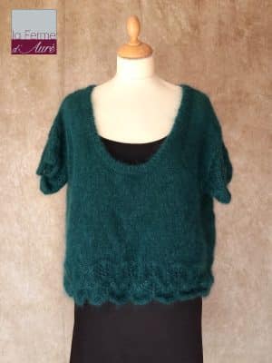 CHUMMY PULL 23072 FEMME LAINE MOHAIR TAILLE UNIQUE VERT