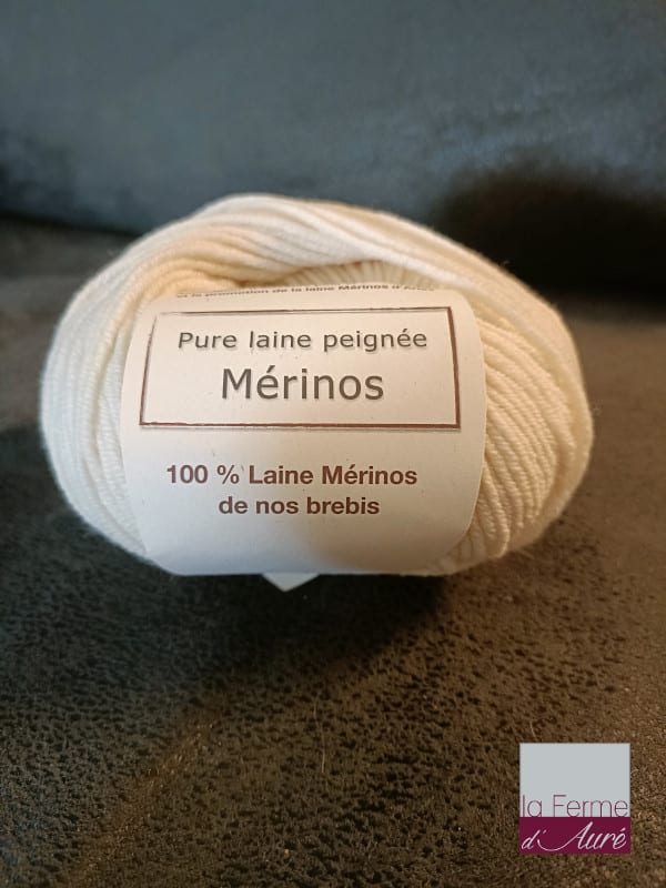 Laine Merinos d'Arles très douce, Origine France, coloris Écru