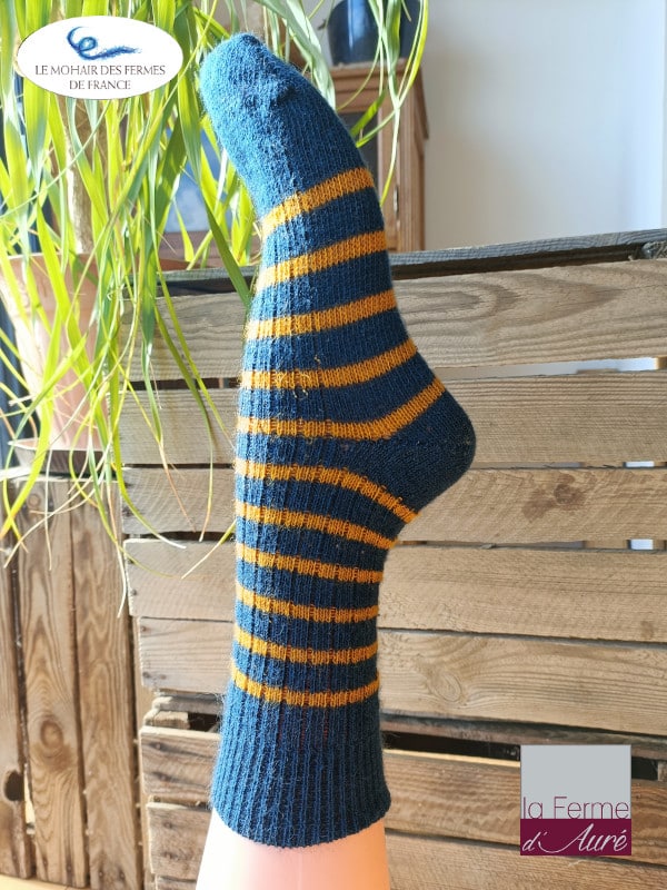 Chaussettes mohair à rayures