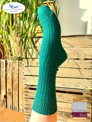 Chaussettes mohair vert émeraude