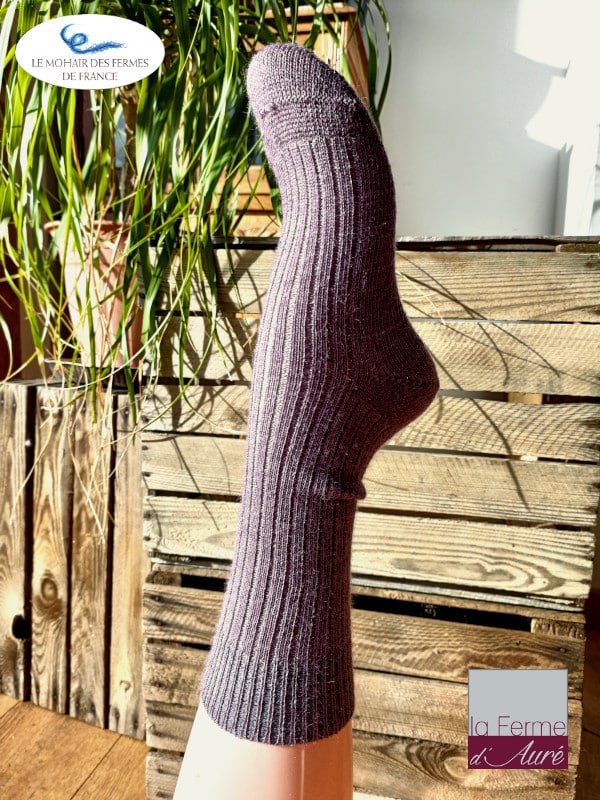 Chaussettes mohair Mauve