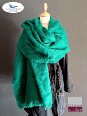 Étole mohair et soie coloris Émeraude - Mohair de France