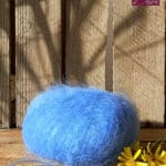 Laine Mohair et Soie coloris Pervenche. Mohair des Ferme de France par la Ferme d'Auré