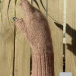 Mitaines mohair et soie beige rosé en Mohair des fermes de France