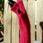 Mitaines mohair et soie Rose en Mohair des fermes de France - détail1